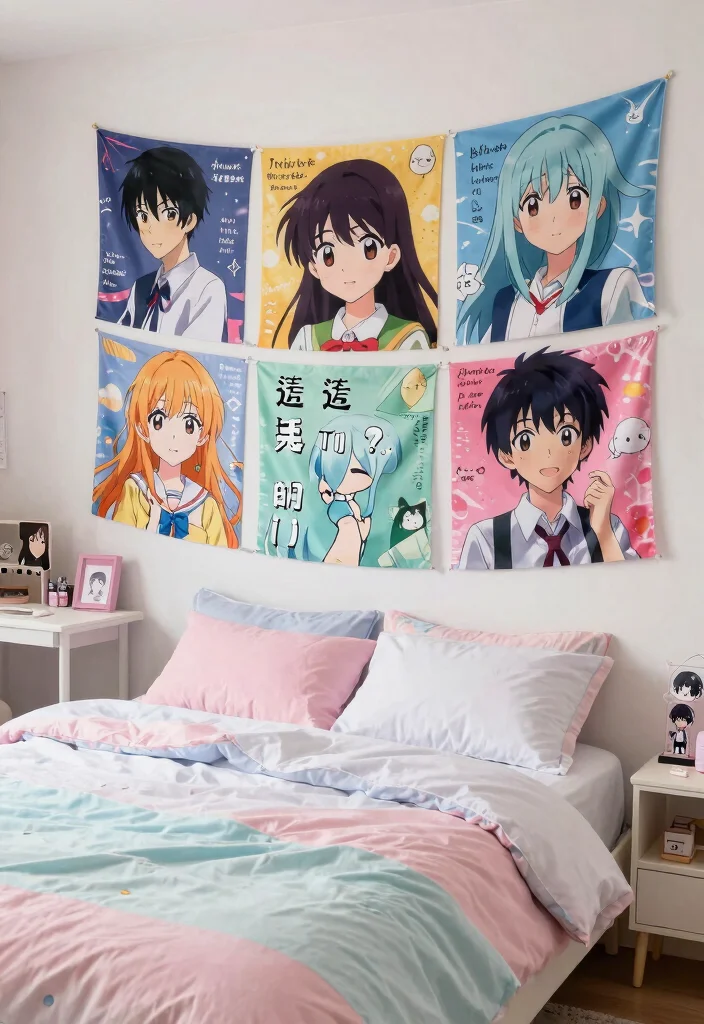 15 Anime Wall Art Bedroom Ideas for True Fans of the Genre - 8. Anime Canvas Banners 1