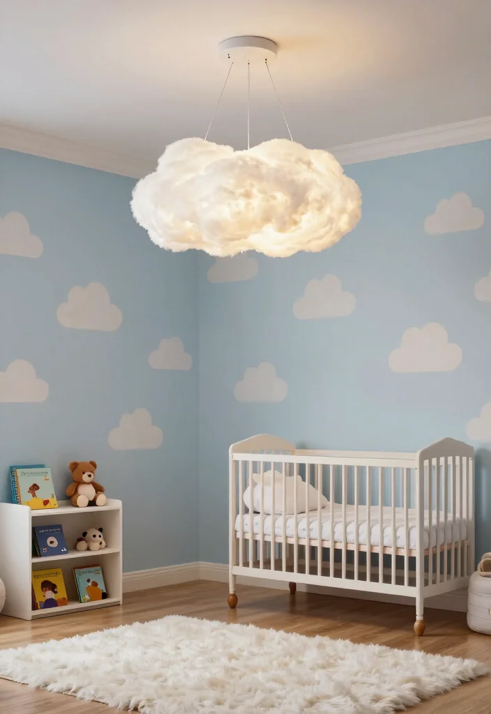 15 Cloud Pendant Light Ideas for Kids' Rooms and Nurseries - 1. Fluffy White Cotton Clouds 1