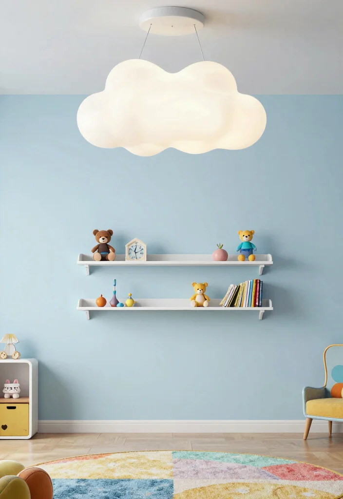 15 Cloud Pendant Light Ideas for Kids' Rooms and Nurseries - 13. Cloud Lights with Built-in Storage 1