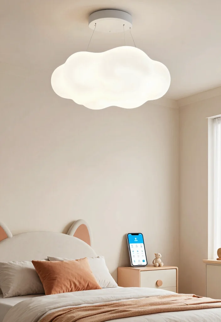 15 Cloud Pendant Light Ideas for Kids' Rooms and Nurseries - 14. Interactive Smart Cloud Lights 1