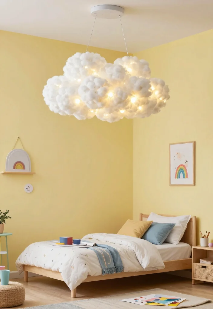 15 Cloud Pendant Light Ideas for Kids' Rooms and Nurseries - 15. DIY Cloud Pendant Lights 1
