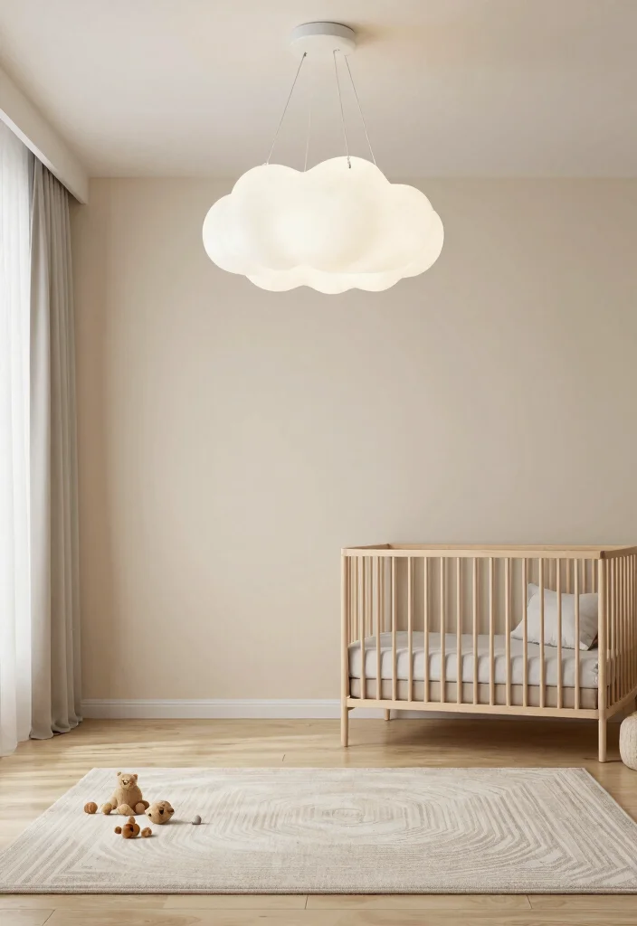 15 Cloud Pendant Light Ideas for Kids' Rooms and Nurseries - 3. Elegant Minimalist Clouds 1