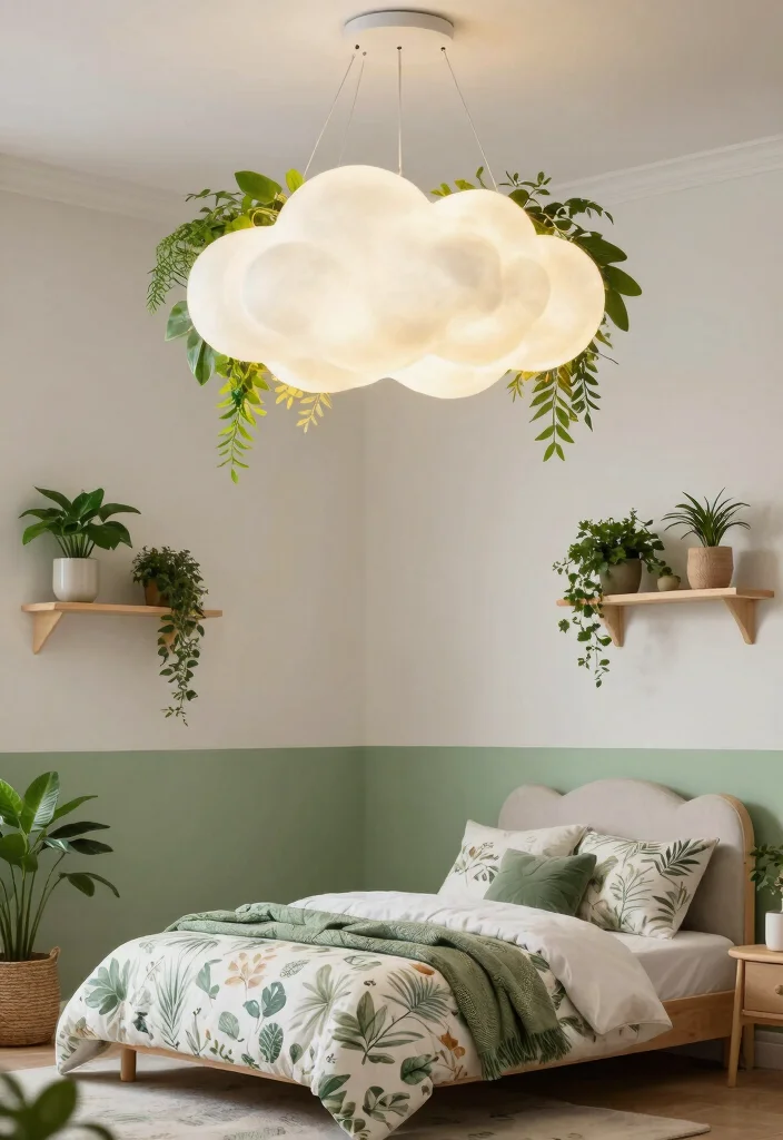 15 Cloud Pendant Light Ideas for Kids' Rooms and Nurseries - 8. Hanging Cloud Gardens 1