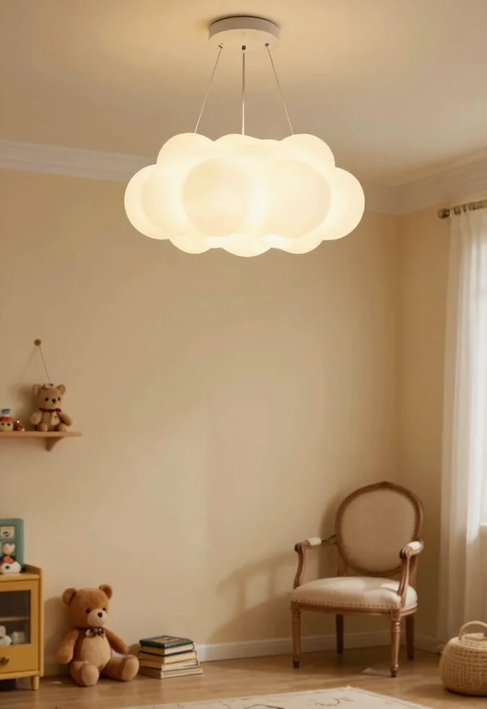 15 Cloud Pendant Light Ideas for Kids' Rooms and Nurseries - 9. Vintage Cloud Pendant Lights 1
