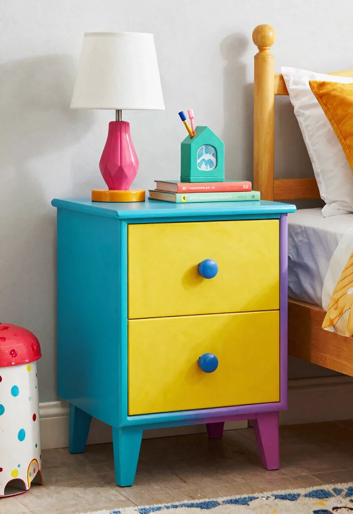 15 Dog Crate Nightstand Ideas That Hide the Cage Completely - 12. Color Pop 1