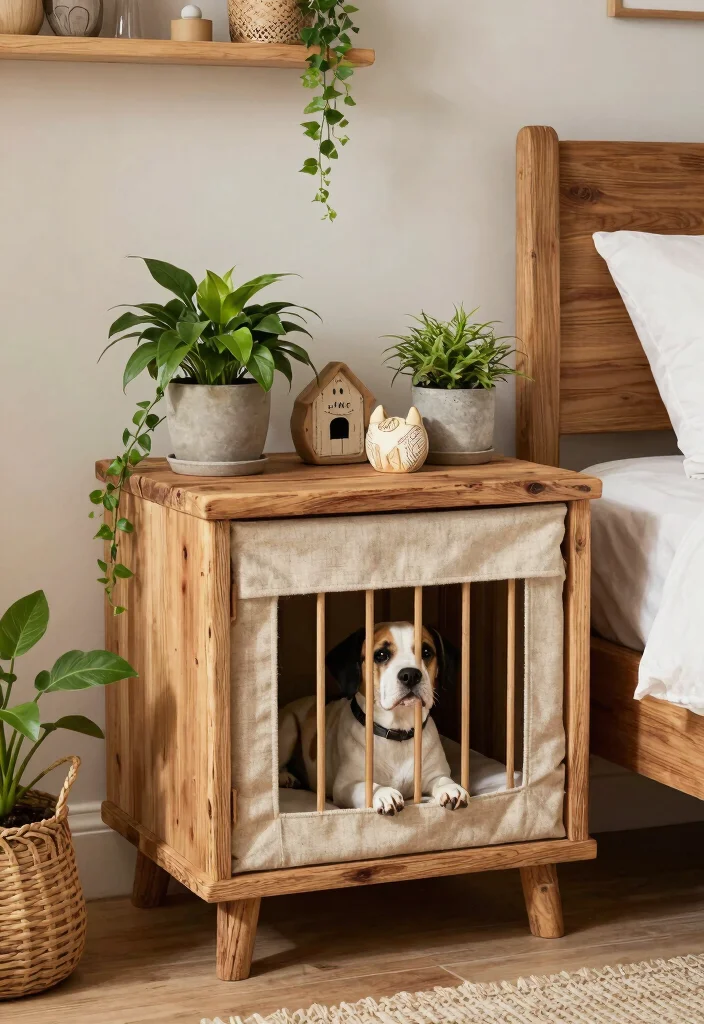 15 Dog Crate Nightstand Ideas That Hide the Cage Completely - 13. Eco-Friendly Designs 1