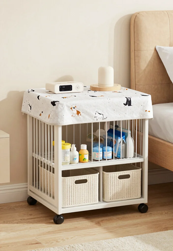 15 Dog Crate Nightstand Ideas That Hide the Cage Completely - 14. Smart Storage Solutions 1
