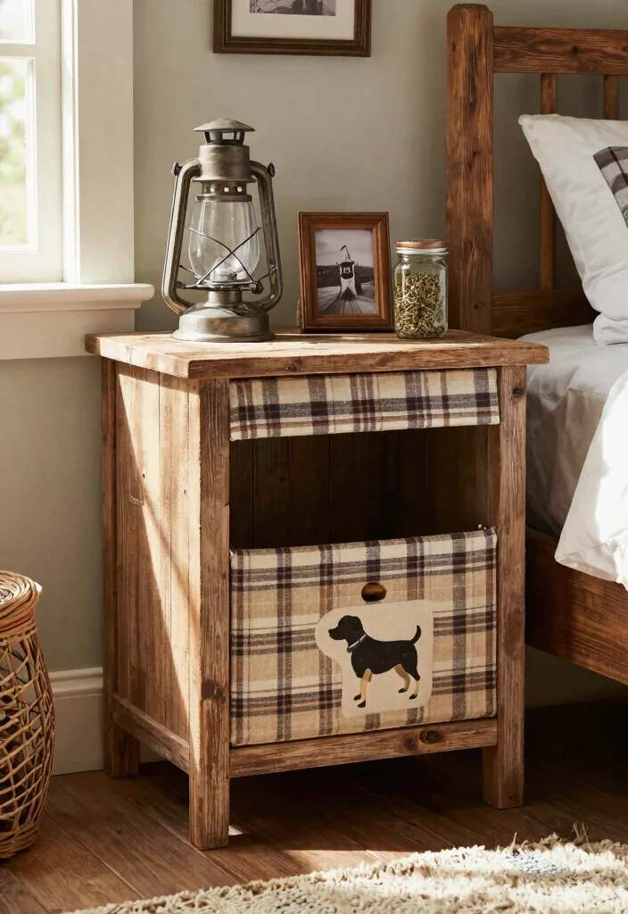 15 Dog Crate Nightstand Ideas That Hide the Cage Completely - 4. Rustic Farmhouse Charm 1
