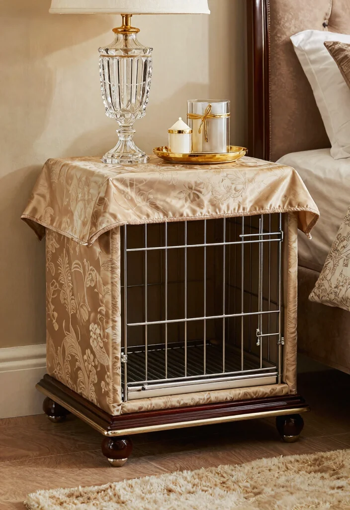 15 Dog Crate Nightstand Ideas That Hide the Cage Completely - 7. The Elegant Touch 1
