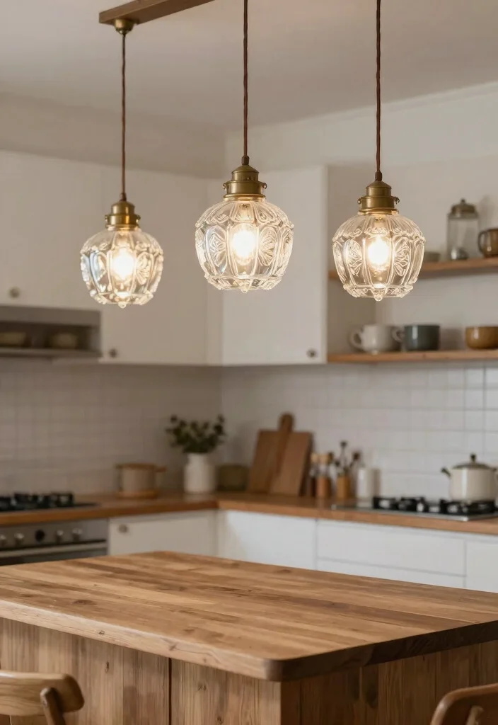 15 Modern Pendant Light Picks That Work Over Islands and Counters - 14. Vintage Glass Delicacies 1