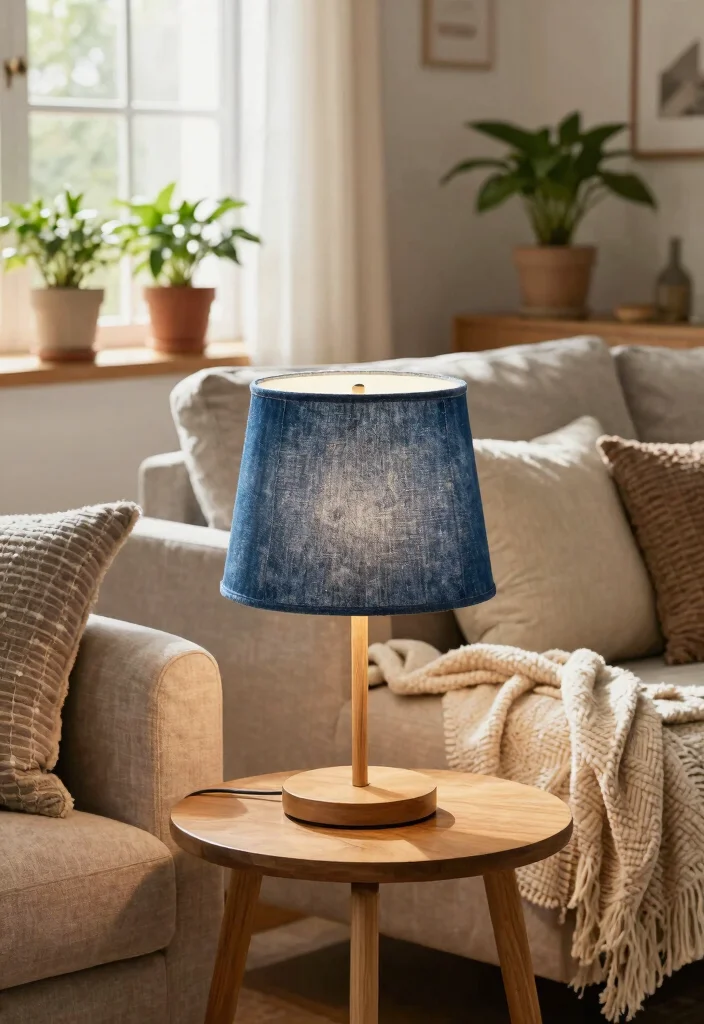 15 Old Lamp Shade Ideas That Look Vintage - 11. Upcycled Denim Shades 1