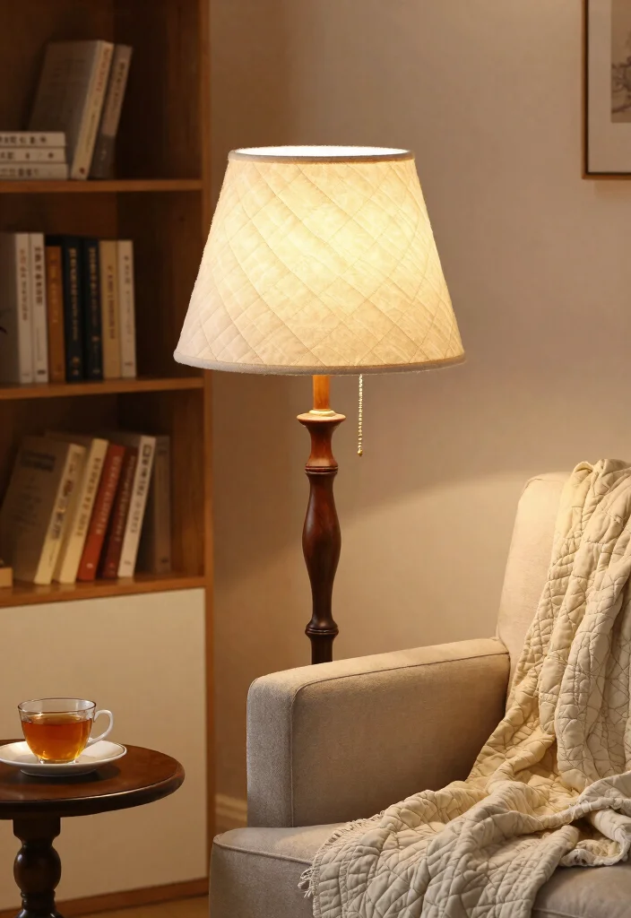15 Old Lamp Shade Ideas That Look Vintage - 12. Quilted Elegance 1