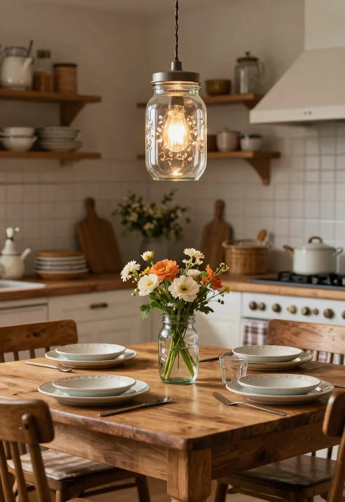 15 Old Lamp Shade Ideas That Look Vintage - 15. Upcycled Mason Jar Shades 1