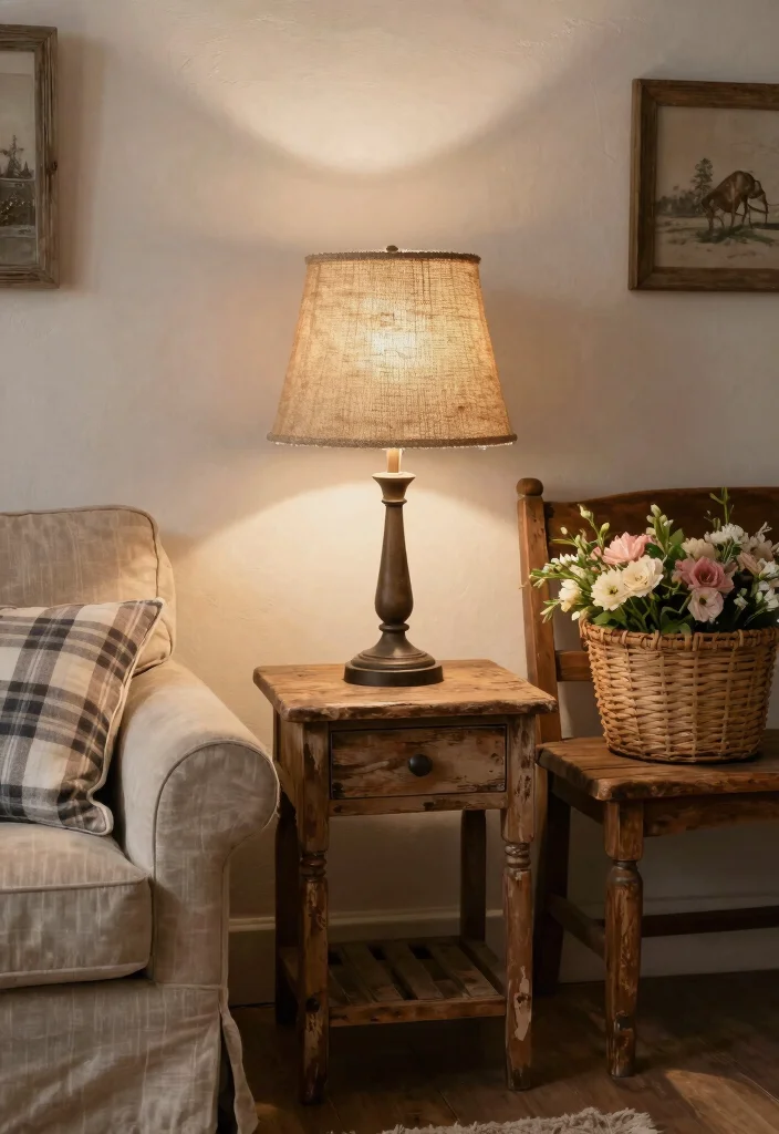 15 Old Lamp Shade Ideas That Look Vintage - 4. Rustic Farmhouse Charm 1