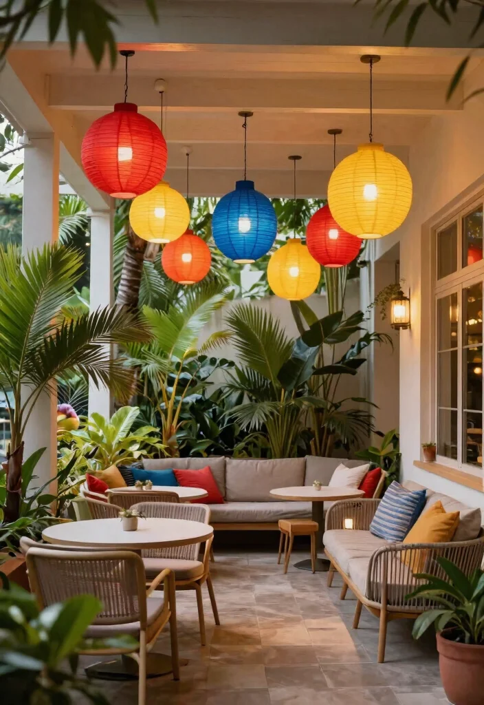 15 Porch Pendant Light Ideas That Stand Up to Rain and Wind - 10. Colorful Pendant Lights 1