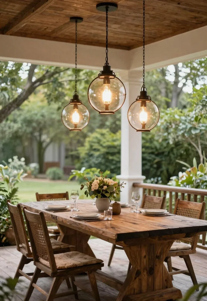 15 Porch Pendant Light Ideas That Stand Up to Rain and Wind - 12. Farmhouse Globe Pendant Lights 1