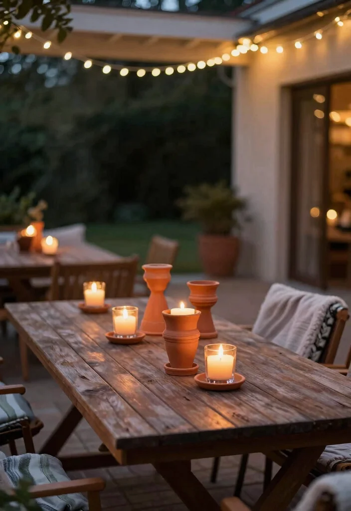 15 Terracotta Candle Holder Ideas That Add Warmth to Any Room - 13. Terracotta Candle Holders for Outdoor Spaces 1