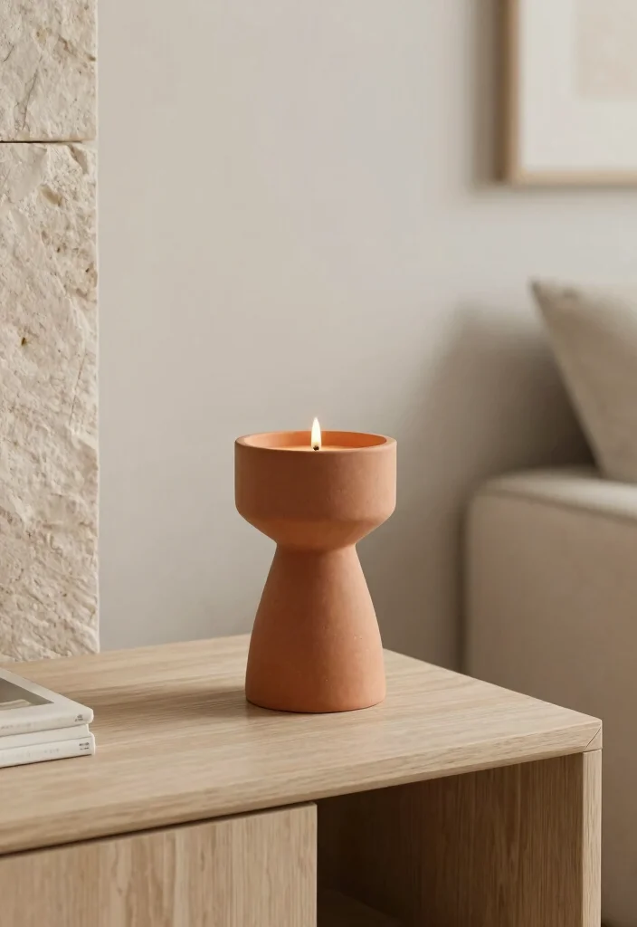 15 Terracotta Candle Holder Ideas That Add Warmth to Any Room - 3. Minimalist Terracotta Touch 1