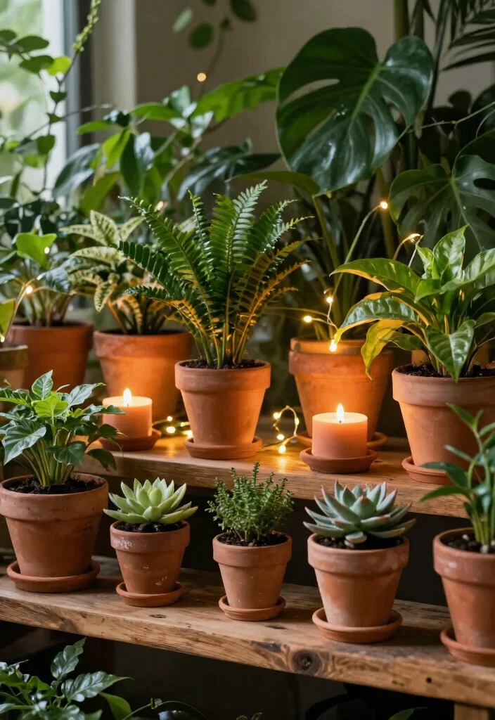 15 Terracotta Candle Holder Ideas That Add Warmth to Any Room - 4. Indoor Garden Glow 1