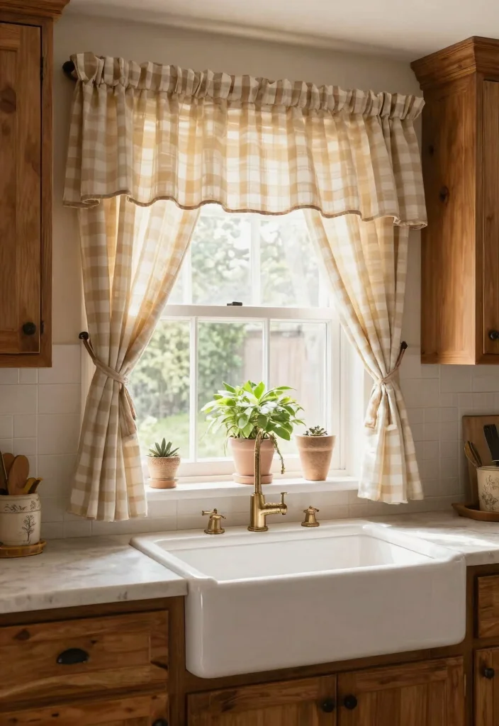 18 Kitchen Curtains Ideas That Handle Grease and Moisture - 12. Charming Valances 1