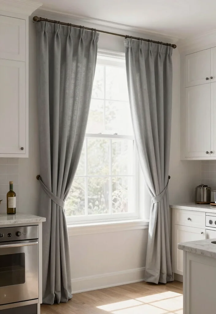 18 Kitchen Curtains Ideas That Handle Grease and Moisture - 16. Transitional Styles 1