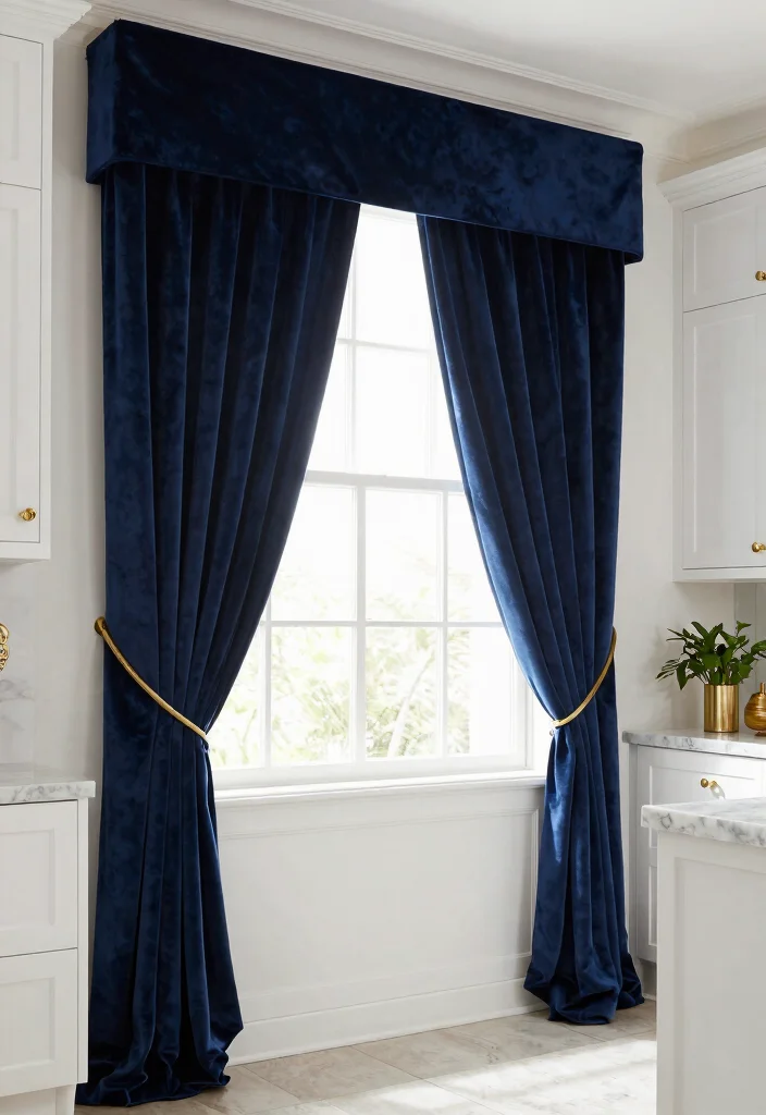 18 Kitchen Curtains Ideas That Handle Grease and Moisture - 4. The Elegance of Velvet 1