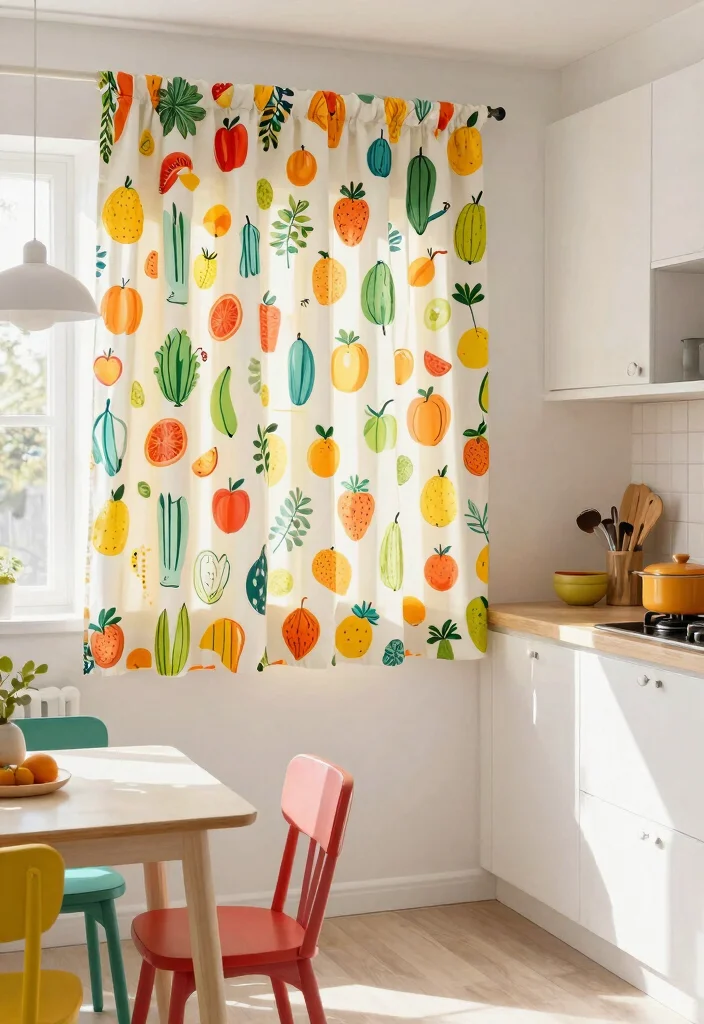 18 Kitchen Curtains Ideas That Handle Grease and Moisture - 5. Fun Printed Fabrics 1