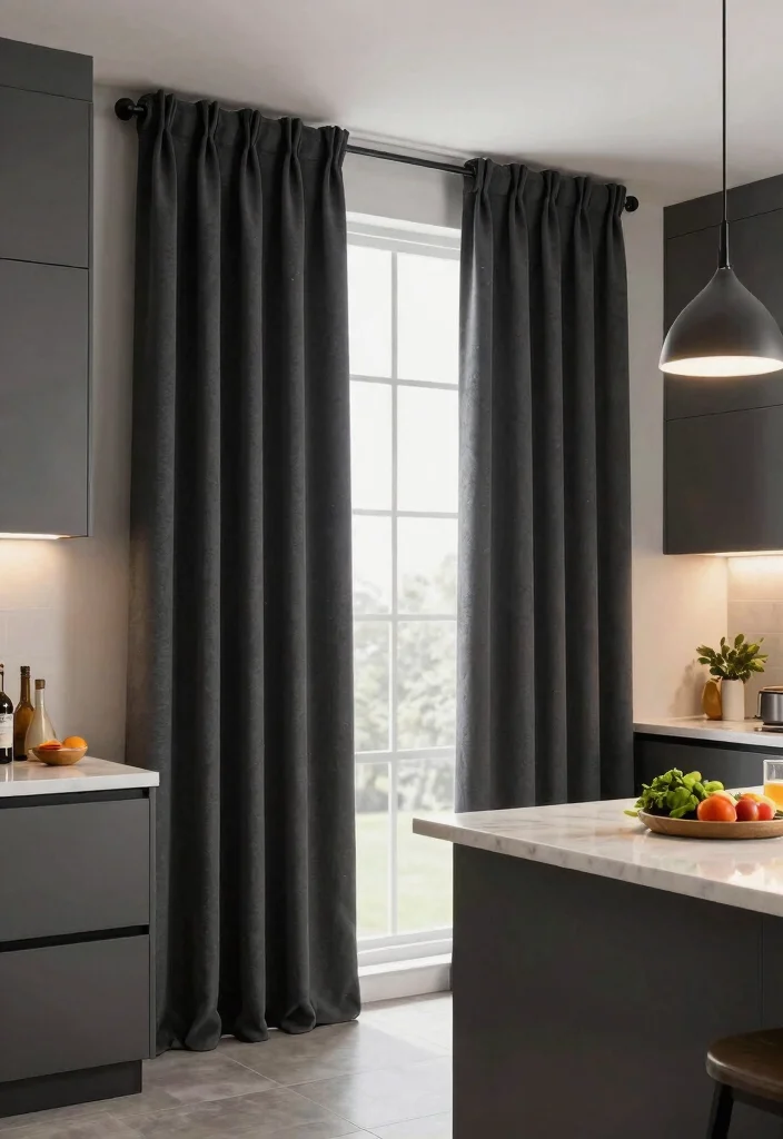 18 Kitchen Curtains Ideas That Handle Grease and Moisture - 6. Classic Blackout Curtains 1