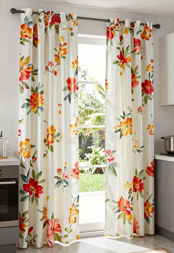 18 Kitchen Curtains Ideas That Handle Grease and Moisture - 7. Easy-Clean Synthetic Fabrics 1