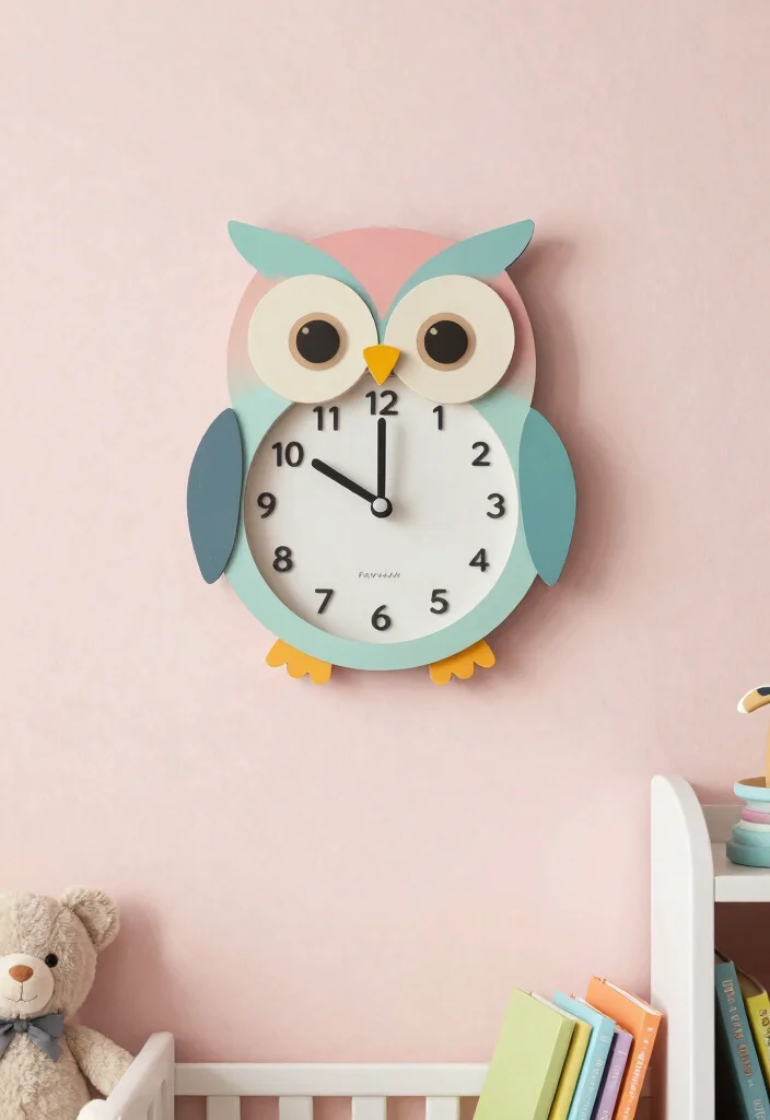 18 Nursery Wall Decor Ideas That Grow With Your Child - 10. Whimsical Clock Designs 1