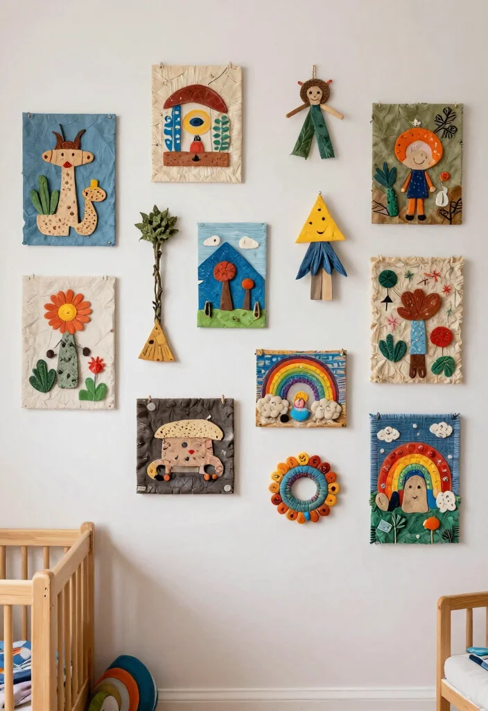 18 Nursery Wall Decor Ideas That Grow With Your Child - 11. Recycled Material Wall Art 1