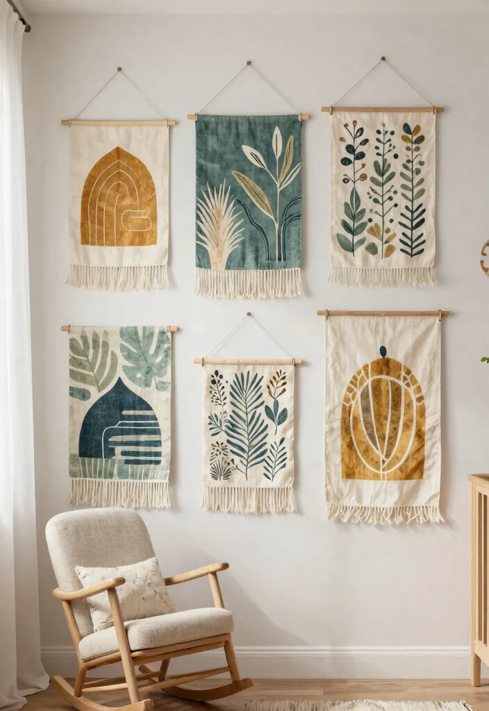 18 Nursery Wall Decor Ideas That Grow With Your Child - 3. Fabric Wall Hangings 1