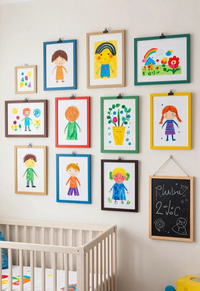 18 Nursery Wall Decor Ideas That Grow With Your Child - 6. DIY Art Gallery 1