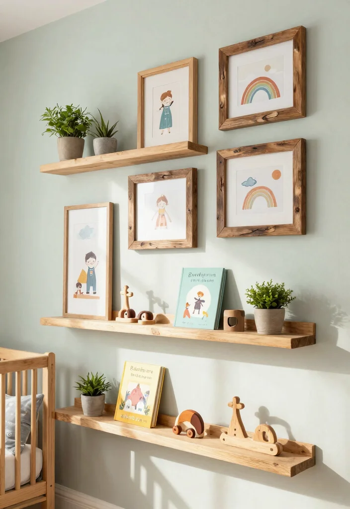 18 Nursery Wall Decor Ideas That Grow With Your Child - 7. Natural Wood Accents 1
