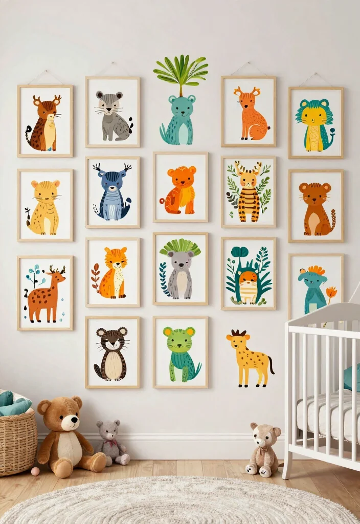 18 Nursery Wall Decor Ideas That Grow With Your Child - 8. Playful Animal Prints 1