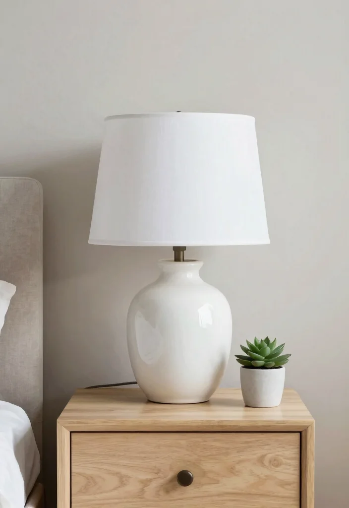 18 Table Lamps for Bedroom Nightstand Ideas That Don't Take Over - 1. The Classic White Ceramic Lamp 1