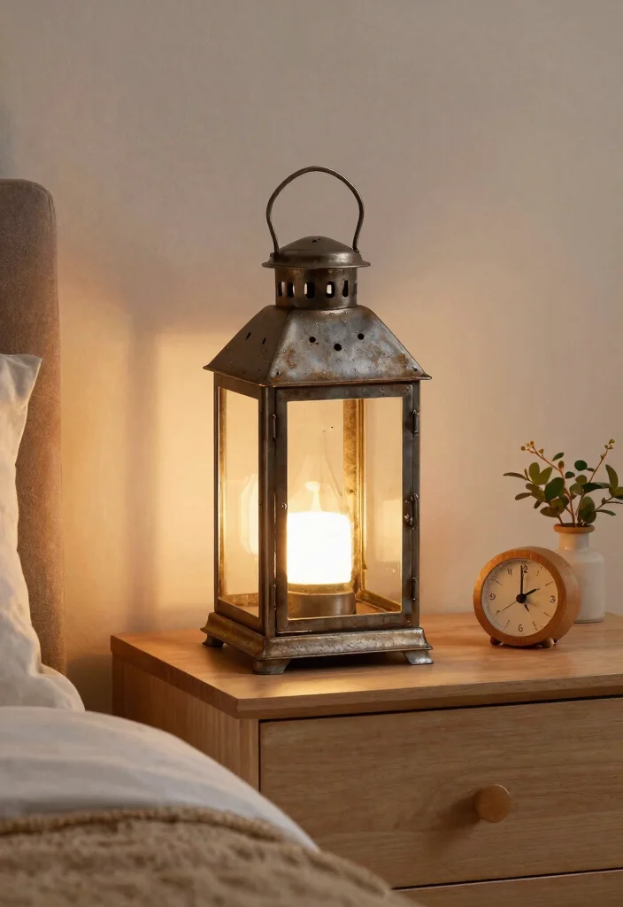 18 Table Lamps for Bedroom Nightstand Ideas That Don't Take Over - 12. Lantern Style Lamps 1