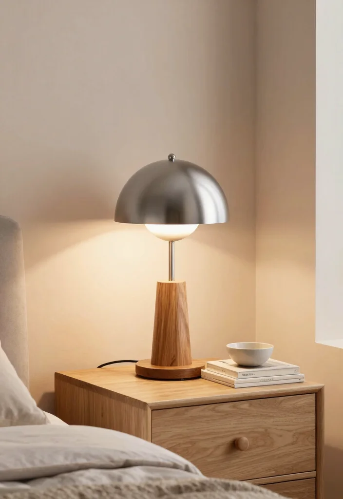 18 Table Lamps for Bedroom Nightstand Ideas That Don't Take Over - 2. Wood and Metal Combination 1