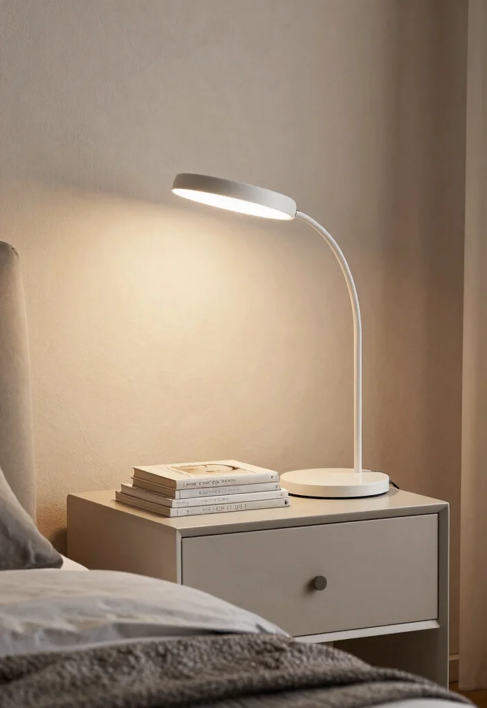 18 Table Lamps for Bedroom Nightstand Ideas That Don't Take Over - 4. Minimalist Arc Lamp 1