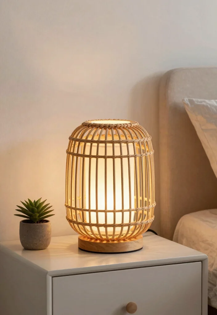 18 Table Lamps for Bedroom Nightstand Ideas That Don't Take Over - 9. Natural Material Lamps 1
