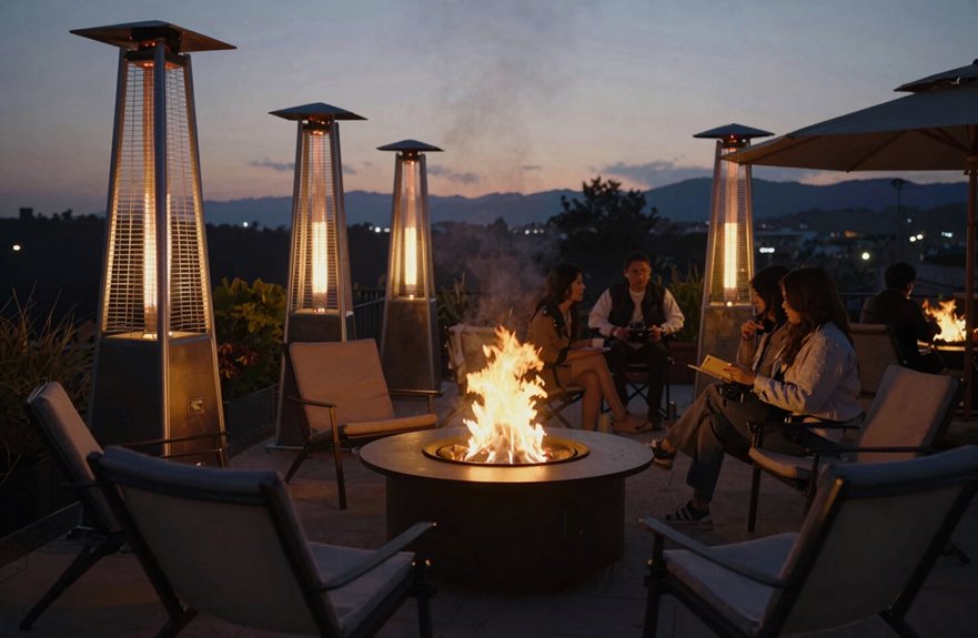 7 Key Differences Between Gas Fire Pits and Patio Heaters 1 central warmth vs targeted directional heat