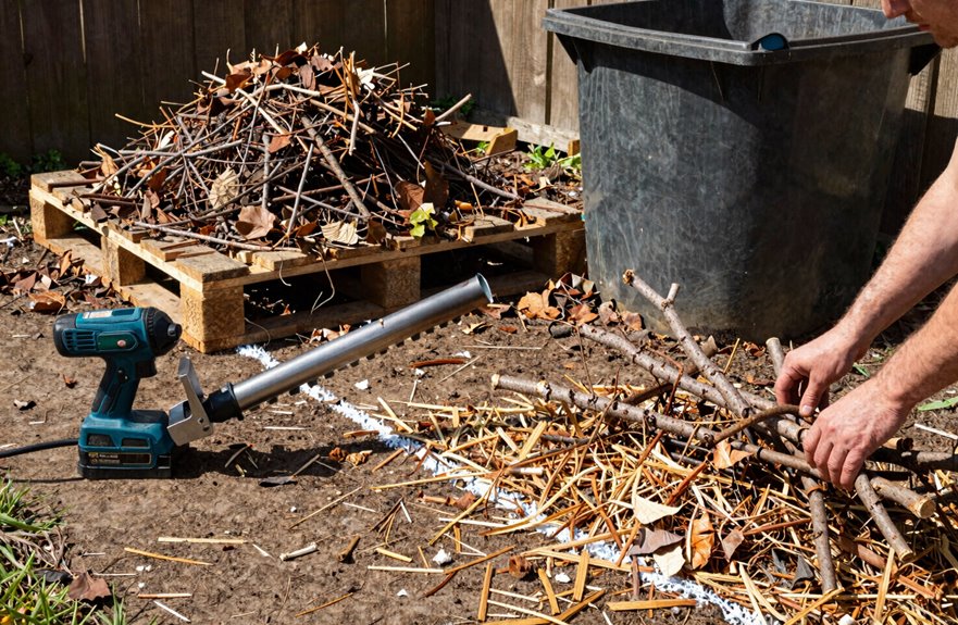 chipping and composting yard waste