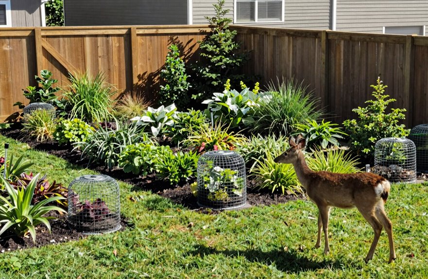 deer proof plant wrapping and cages