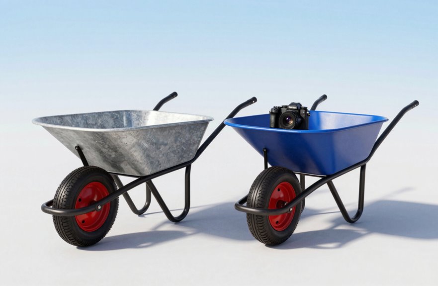 How Much Does a Budget-Friendly Wheelbarrow Cost Under $100? 4 dual wheel stability vs single wheel agility