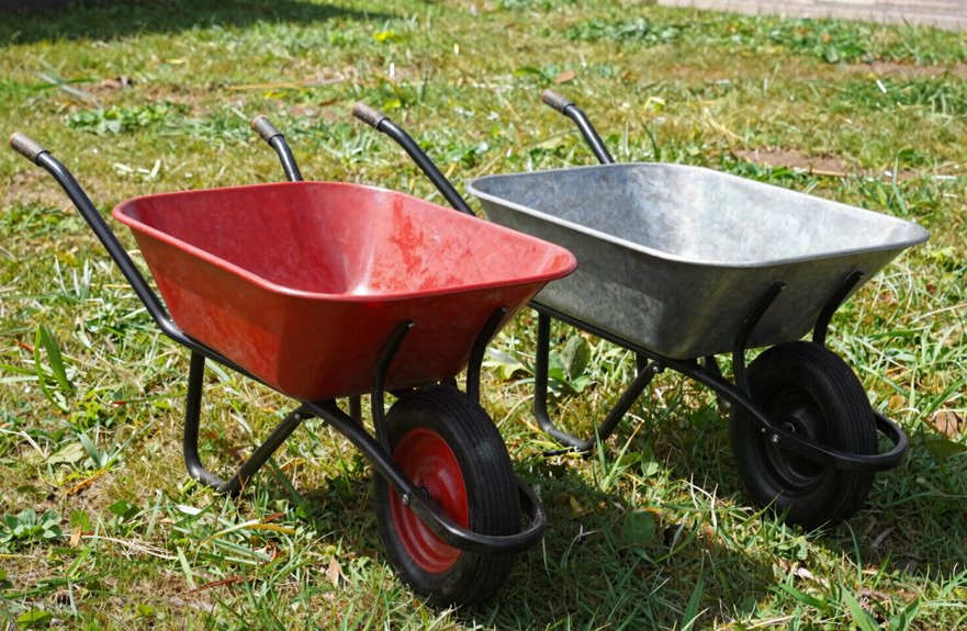 What Are 6 Key Differences Between Yard Cart Vs Wheelbarrow? 4 dumping carts beat wheelbarrows for stability