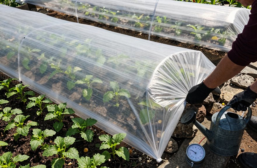 How to Install Floating Row Covers for Pest Control 1 floating row cover provides frost protection