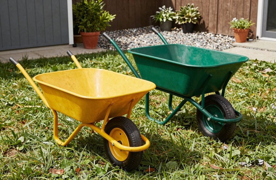 What Are 6 Key Differences Between Yard Cart Vs Wheelbarrow? 1 garden cart handles bulky loads wheelbarrow precision