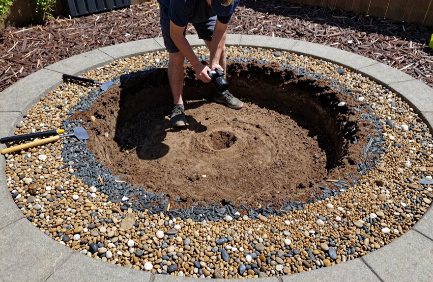 gravel base for fire circle