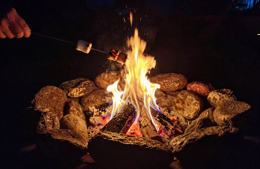 How to Roast Marshmallows Safely on Your Propane Fire Pit 4 lava rocks spread flames protect burner