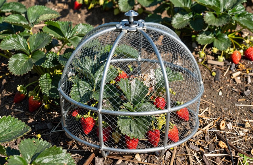 5 Ways to Protect Strawberry Plants From Animals 3 lift off cedar wire cage